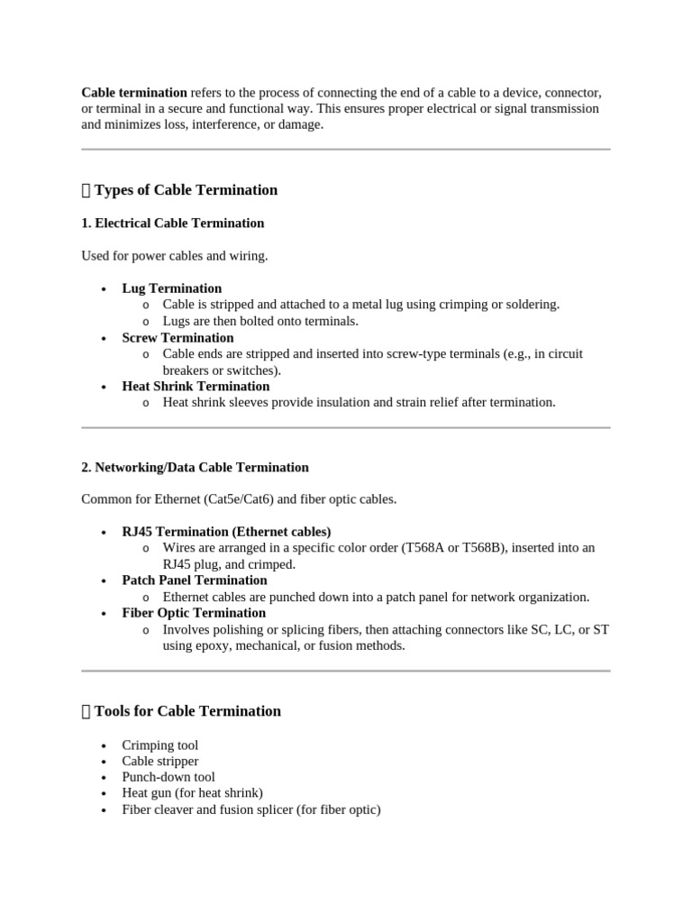 Cable Termination Guide: RJ45 Cat6 Steps | PDF | Electrical Connector ...