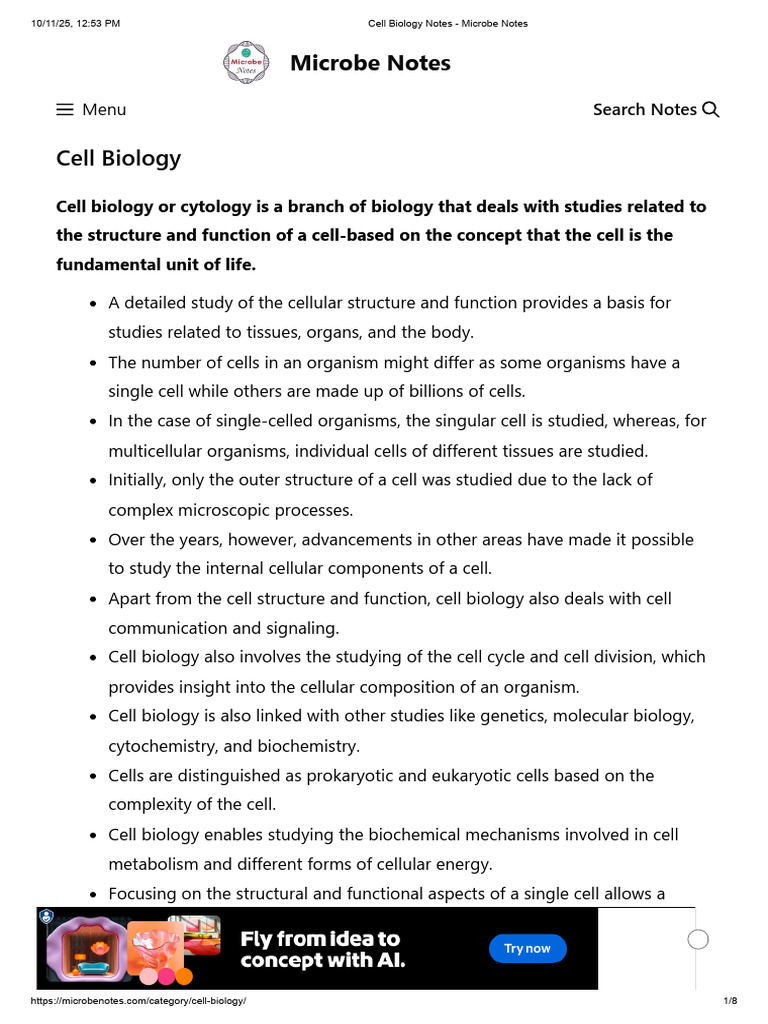 Cell Biology Overview and Insights | PDF | Cell Biology | Cell (Biology)