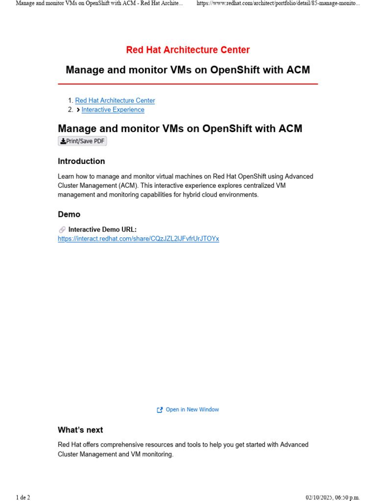 Manage and Monitor VMs On Openshift With ACM | PDF | Virtual Machine ...