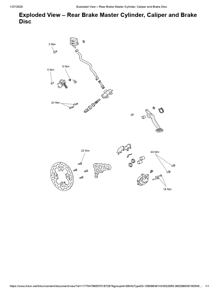 Rear Brake System Exploded View | PDF
