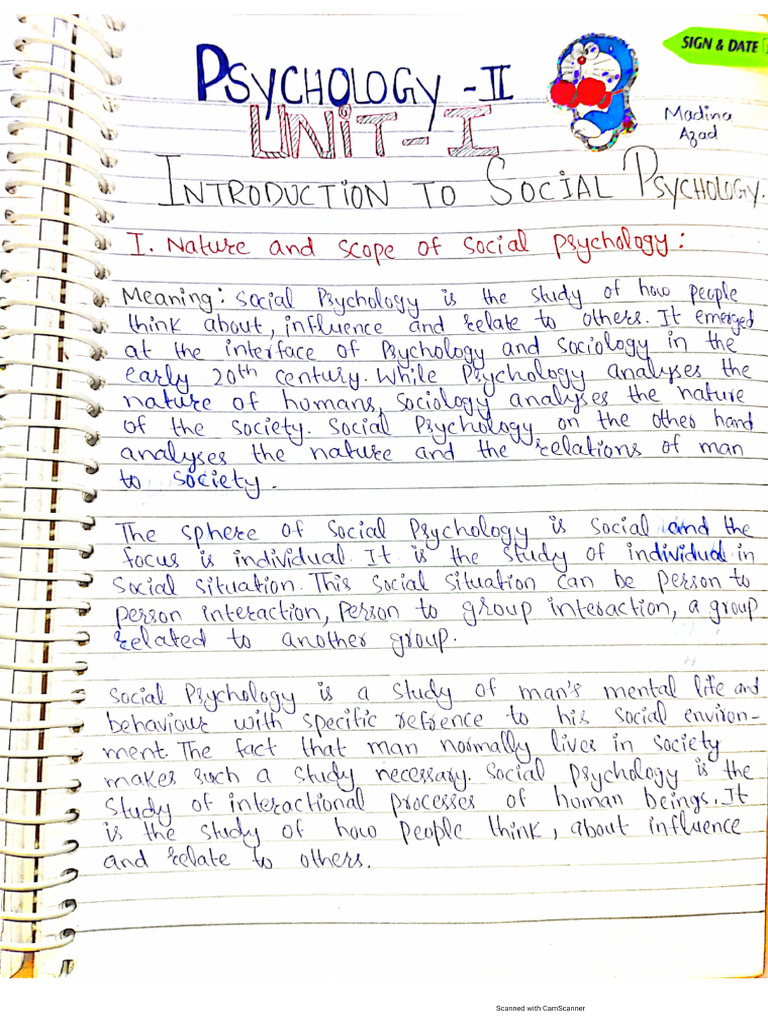 Psychology Unit 1 | PDF