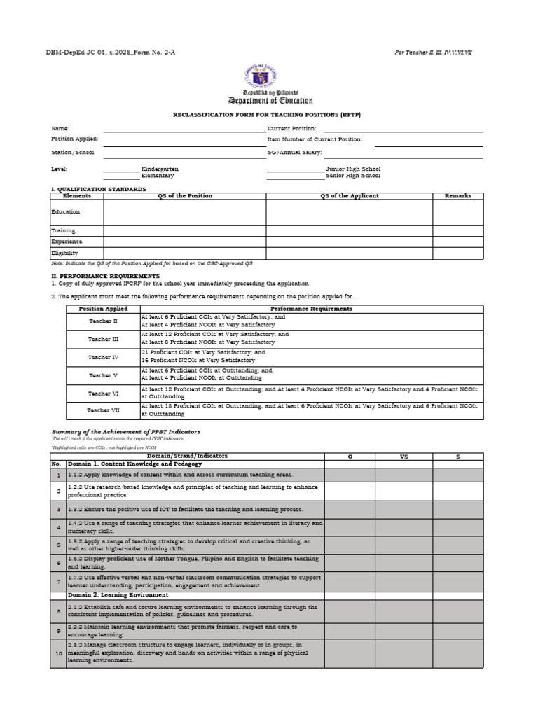 RFTP Elem | PDF | Learning | Educational Assessment