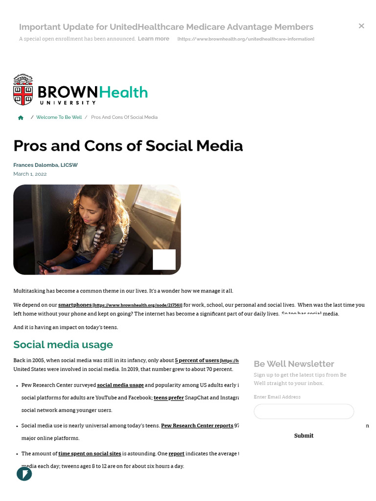 Social Media's Impact on Teen Health | PDF | Bullying | Cyberbullying