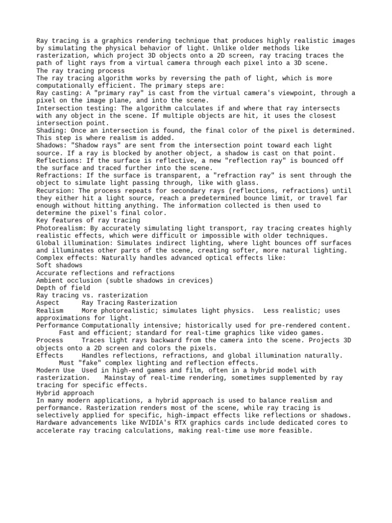 Understanding Ray Tracing in Graphics | PDF | Rendering (Computer ...
