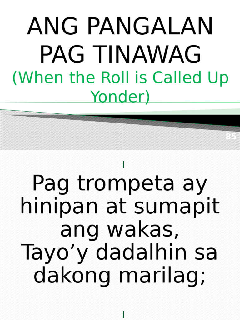 When The Roll-Tagalog | PDF