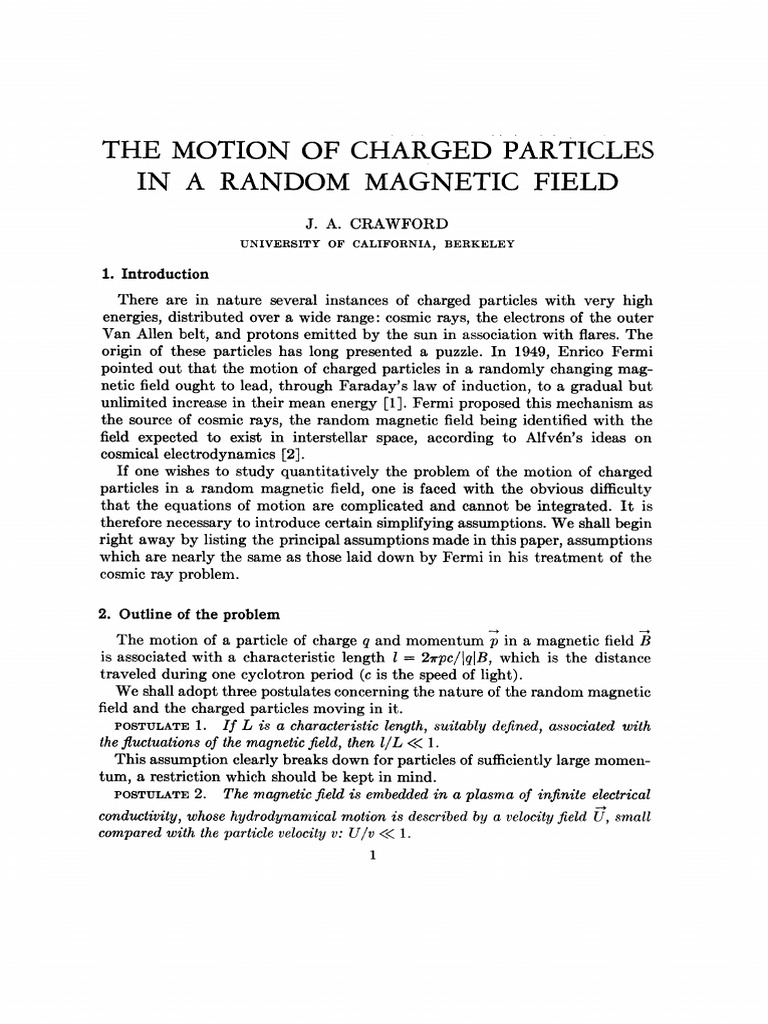 Charged Particles in Random Magnetic Fields | PDF | Magnetic Field ...
