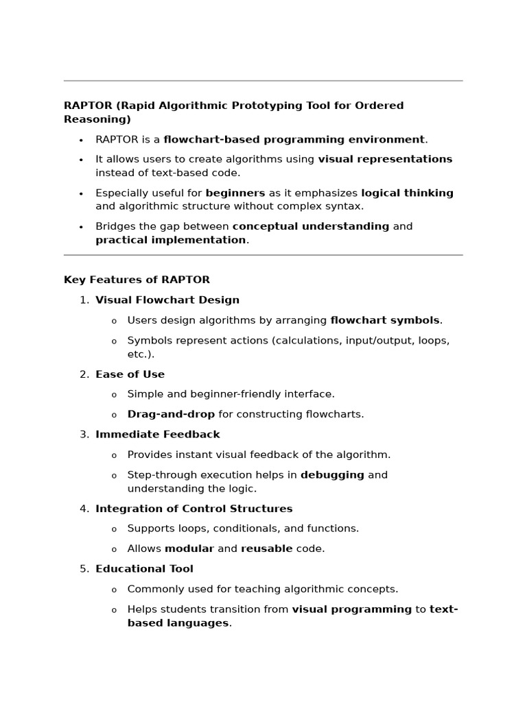 RAPTOR: Visual Flowchart Programming Tool | PDF | Control Flow ...