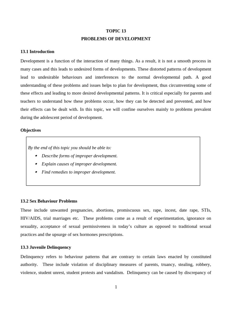 Problems in Development | PDF | Adolescence | Substance Abuse