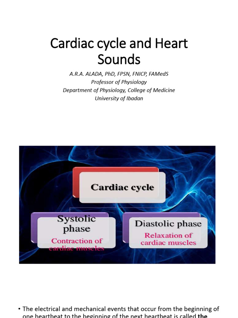 Cardiac Cycle and Heart Sounds | PDF