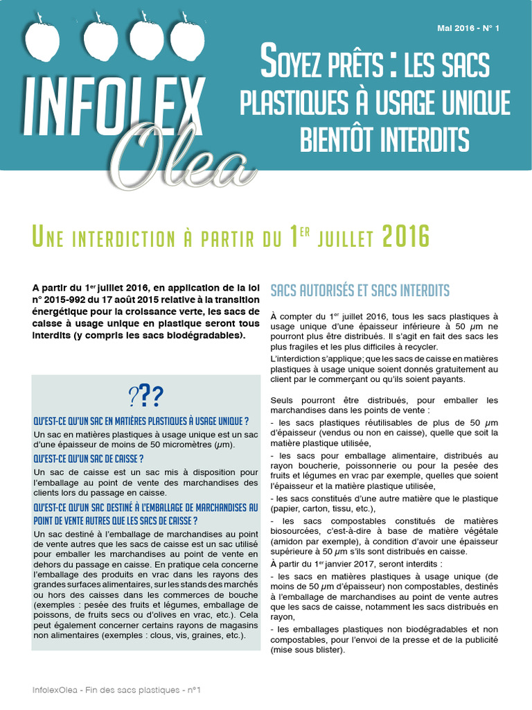 Interdiction des sacs plastiques en 2016 | PDF | Compost | Biodégradation