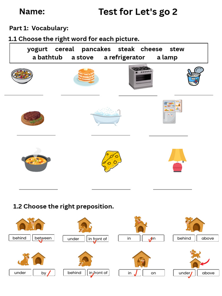 Vocabulary and Grammar Test for Kids | PDF | Chess Theory | Chess