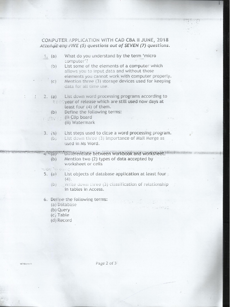 Computer Application Level II 2016 | PDF