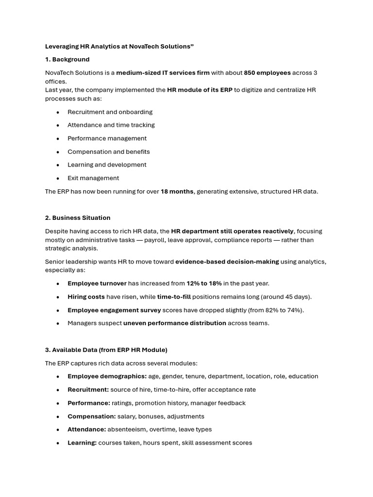 Case Study 1 HR Analytics | PDF