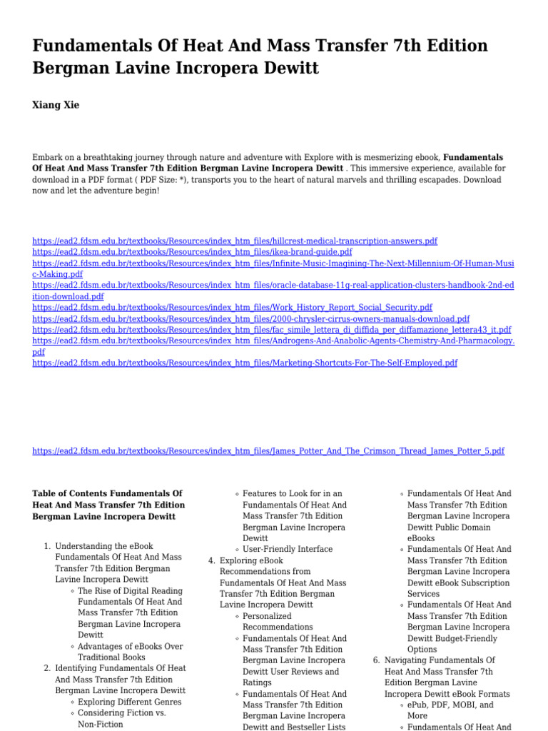 Ead2 FDSM Edu BR Fundamentals of Heat and Mass Transfer