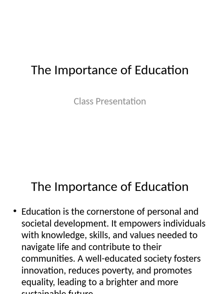 The Role of Education in Society | PDF