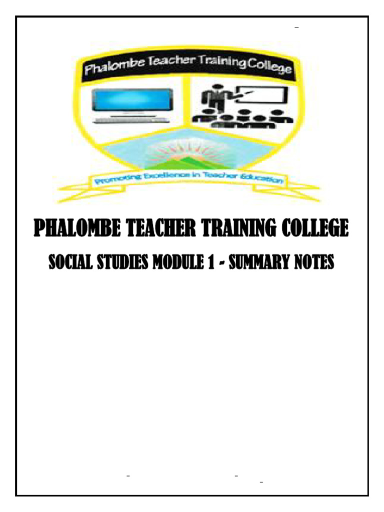 Social Studies Module 1 Summary Notes | PDF | Learning | Teacher Education