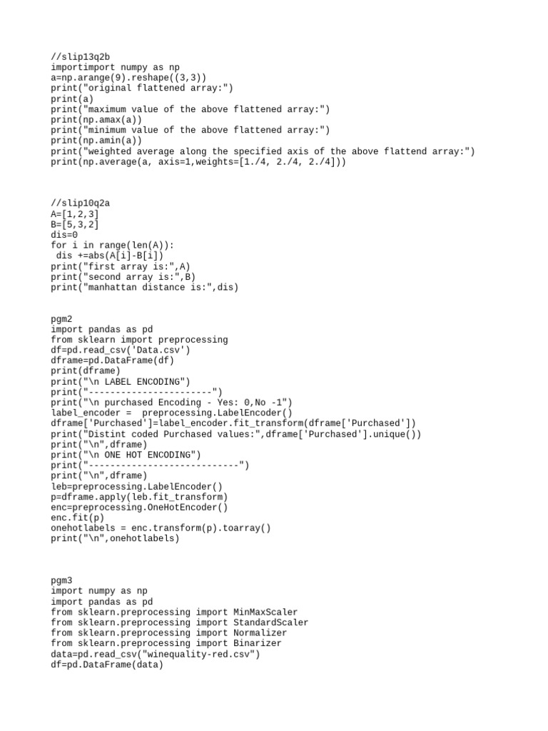 Data Preprocessing Techniques in Python | PDF | Computer Programming ...
