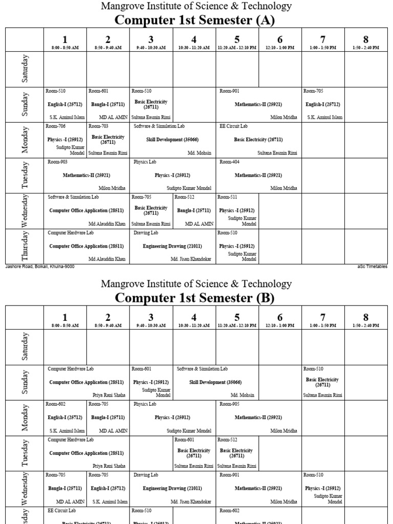 Studnets Routine | PDF | Electronics | Computer Engineering
