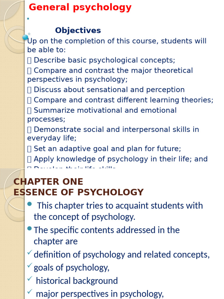 Introduction to General Psychology Concepts | PDF | Psychology | Mind