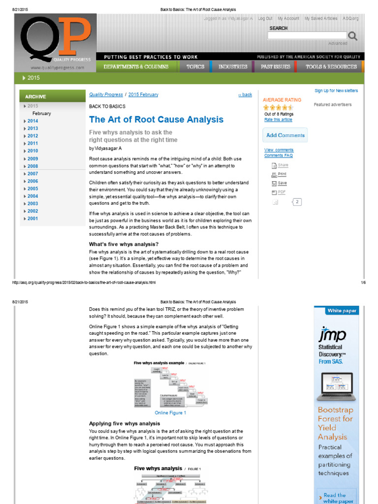 Five Whys: Mastering Root Cause Analysis | PDF | Six Sigma | Cognitive ...