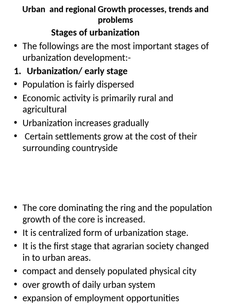 Urbanization Stages and Regional Growth Insights | PDF | Infrastructure ...