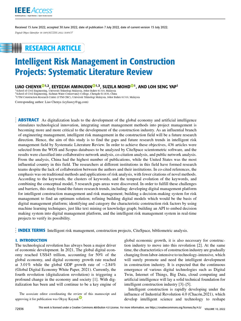 Intelligent Risk Management in Construction | PDF | Risk | Risk Management