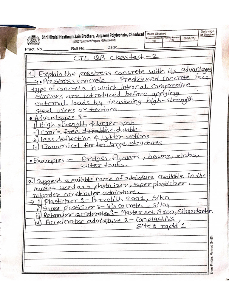 CTE QB For Class Test - 2 | PDF
