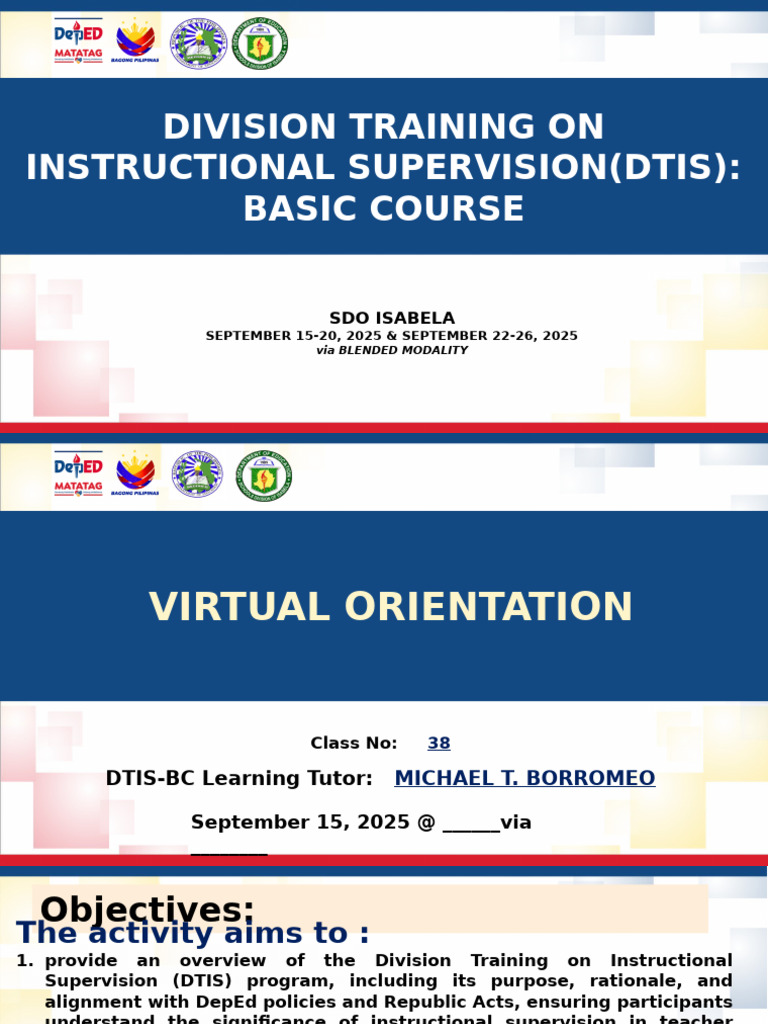 DTIS Training for Instructional Supervision | PDF | Teachers | Mentorship