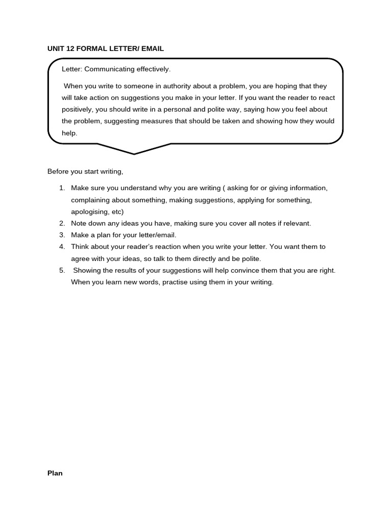 Unit 12 Writing - Formal Letter | PDF | Syntax | Grammar