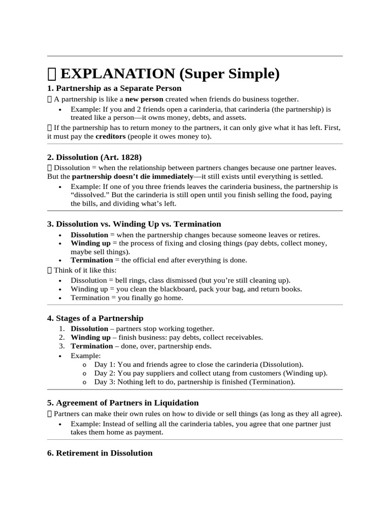 Understanding Partnership Dissolution Steps | PDF | Liquidation ...