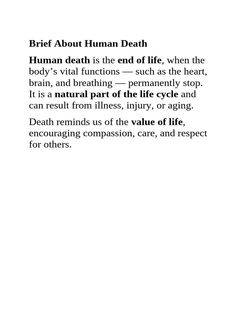 Brief About Human Death | PDF