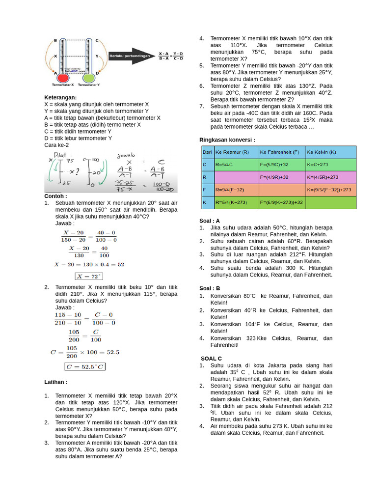 Rumus Konversi Satuan Suhu | PDF