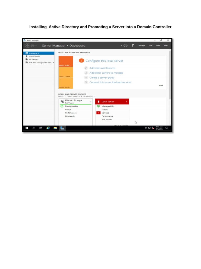 Install Active Directory Domain Controller | PDF