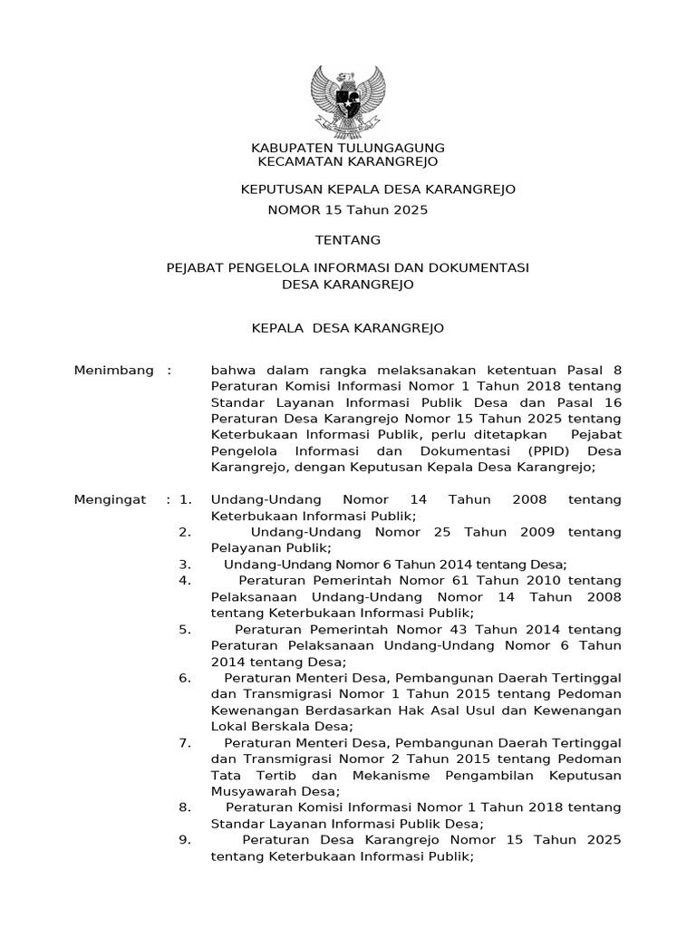 SK PPID Desa Edit | PDF