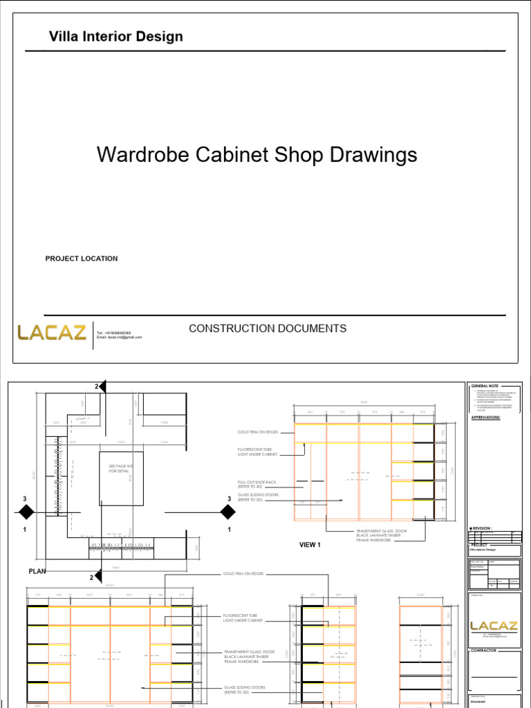 Villa Wardrobe Design Drawings | PDF