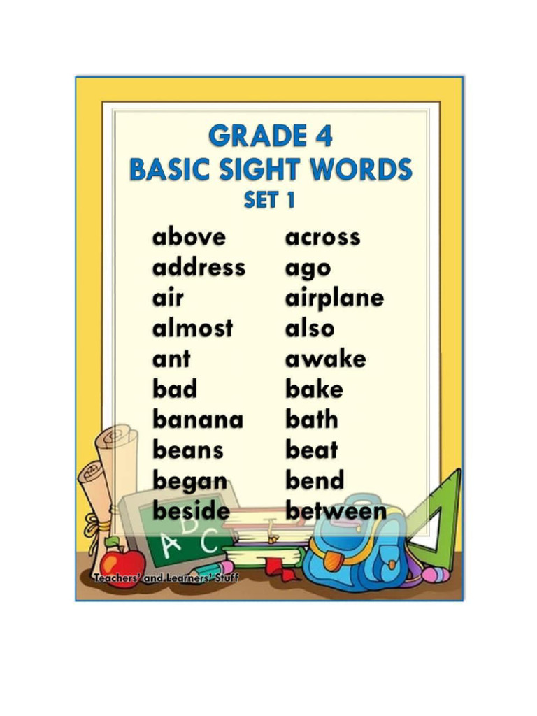 Basic Sight Words Grade 5 and 6 | PDF