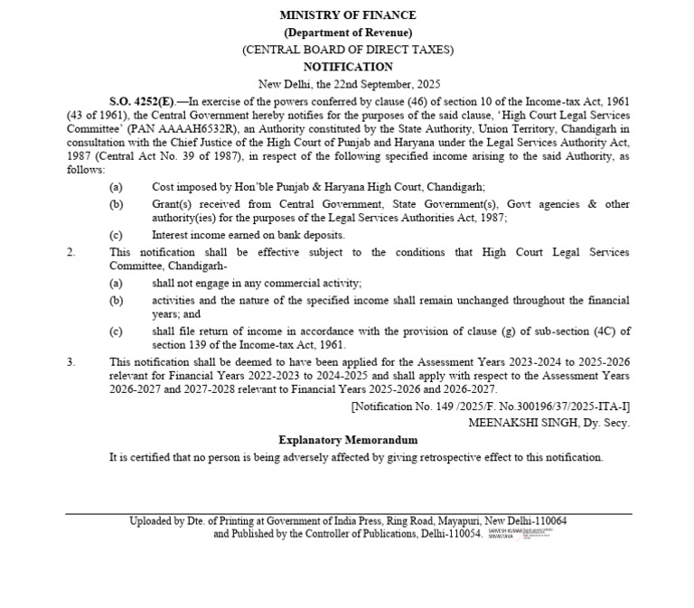 High Court Legal Services Tax Notification | PDF | Government Finances ...