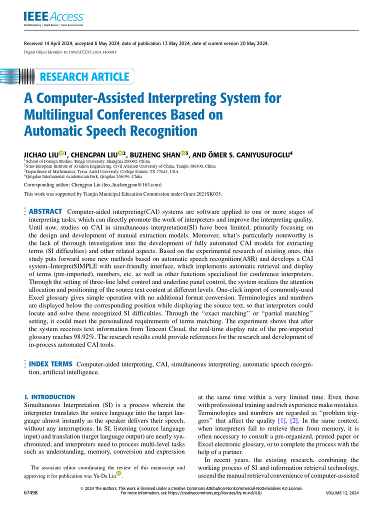 Multilingual Conference Interpreting System | PDF | Speech Recognition ...