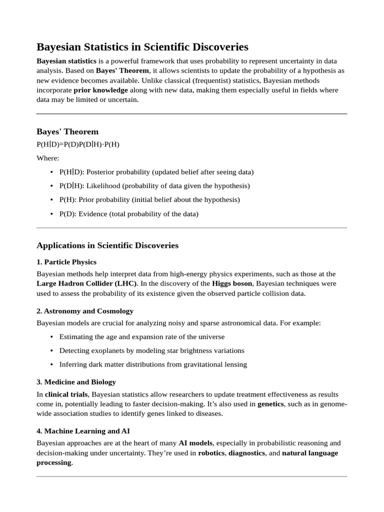 Bayesian Statistics in Science | PDF | Bayesian Inference | Statistics