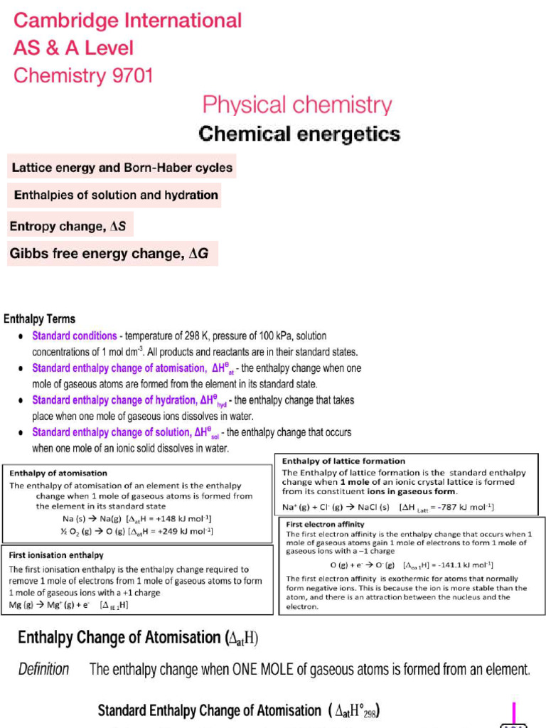 Chapter 23 Lattice Energy, Entropy and Gibbs Free Energy | PDF ...