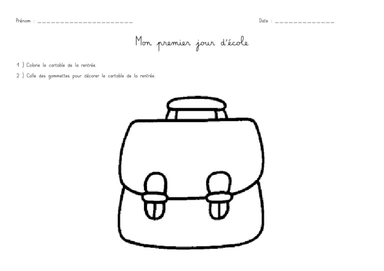 Activité Rentrée Cartable | PDF
