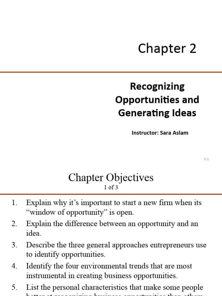 Recognizing Business Opportunities | PDF | Focus Group | Brainstorming