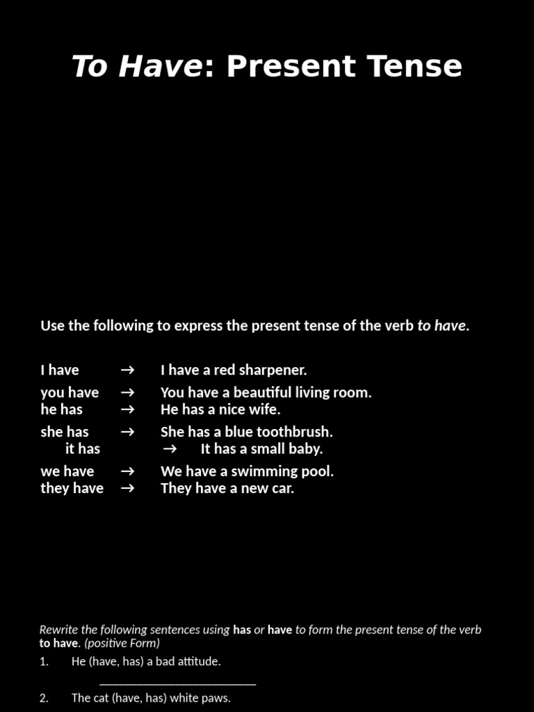 Present Tense of 