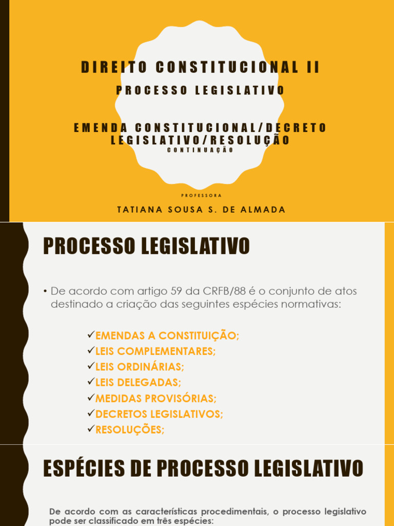 Processo Legislativo e Emenda Constitucional | PDF | Emenda ...