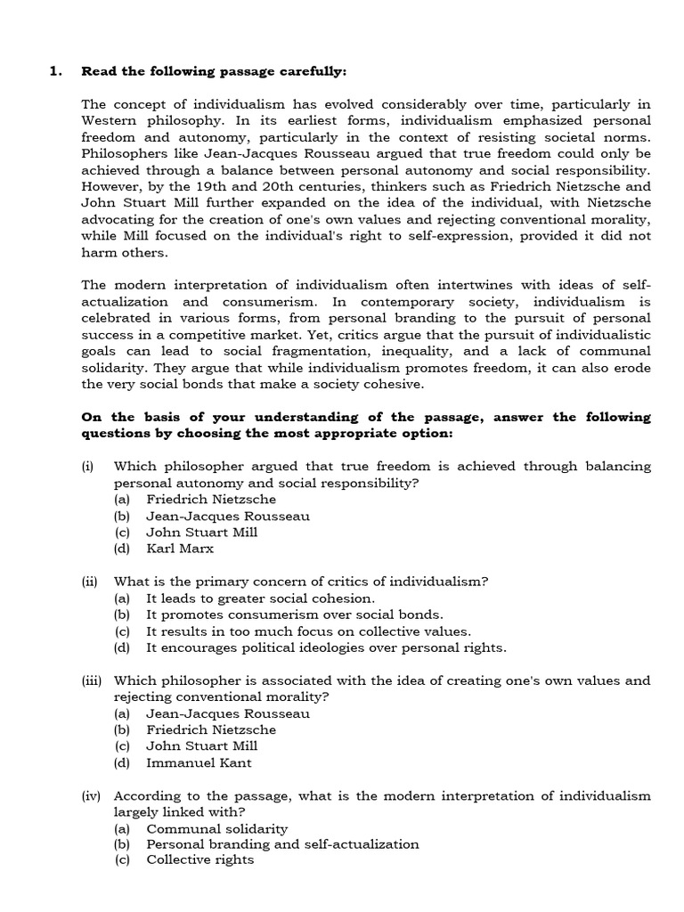 Notes For Practice For PS | PDF | Climate Change | Individualism