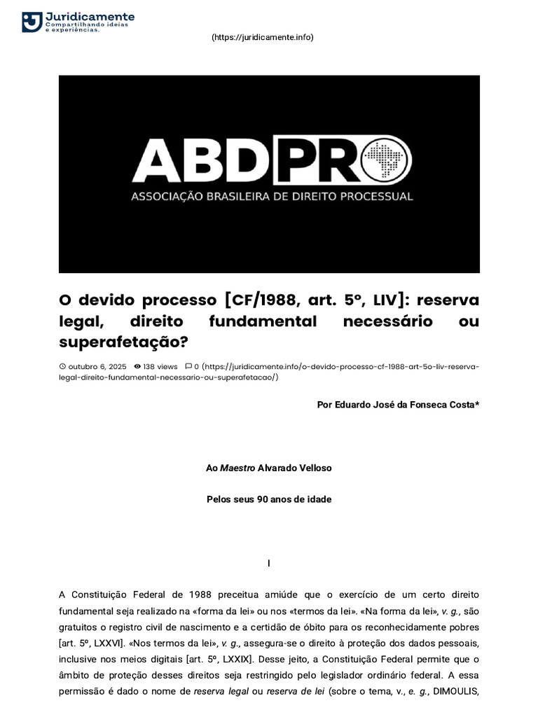Devido Processo Legal e Reserva Legal | PDF | Constituição | Devido ...