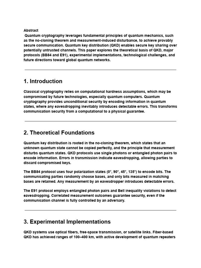 Quantum Key Distribution Explained | PDF | Applied And ...