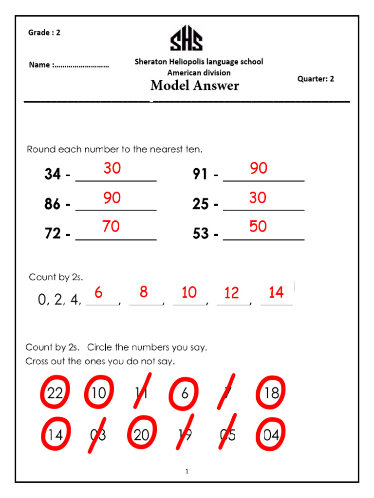 Math Model Answer G 2 Quarter2 | PDF