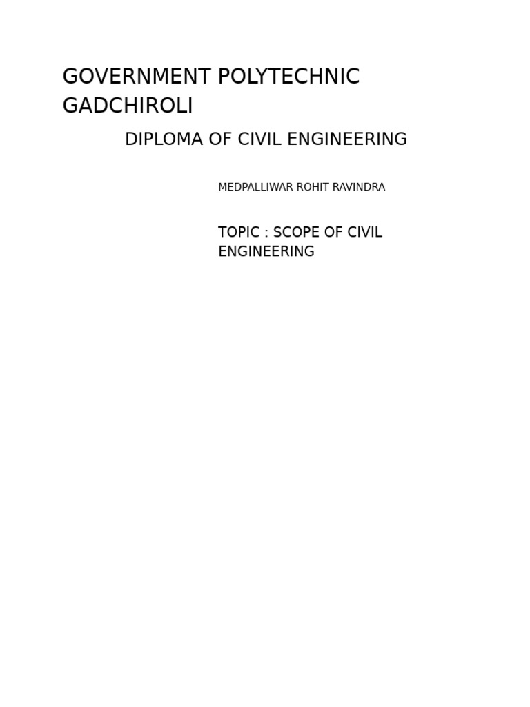 Government Polytechnic Gadchiroli: Diploma of Civil Engineering | PDF