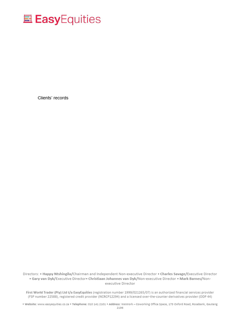 EasyEquities AccessToInformationManual | PDF | Employment | Trade Secret